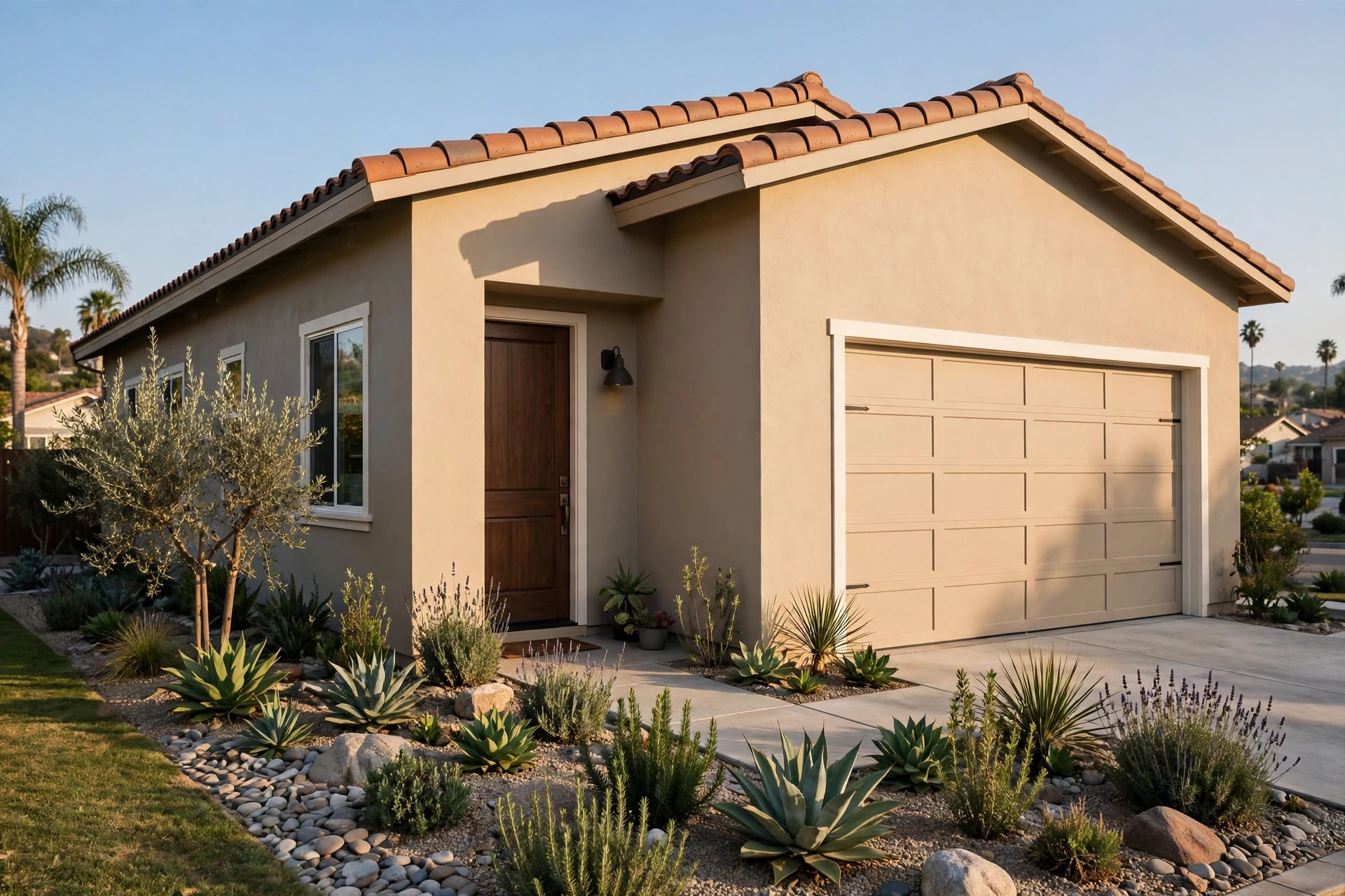 A freshly painted house exterior